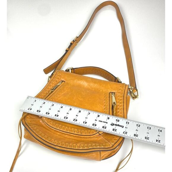 Rebecca Minkoff 10 x 11 x 4 Leather Crossbody Purse Saddle Bag Large Tan Boho - Picture 7 of 16